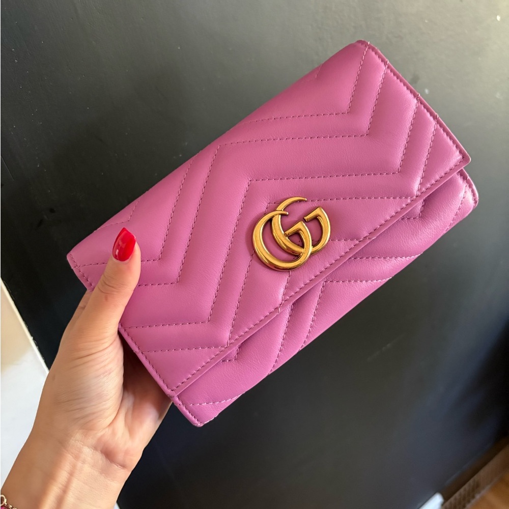 -SOLD- Gucci GG continental Wallet in candy pink - Picture 7 of 12